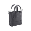 Small Handmade Black leather tote handbag with handles from Pask Fine Leather Goods