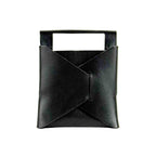 Black leather Wallet interior handmade by Pask Fine Goods