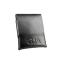 Minimalist Wallet Black leather wallet with Pask Fine Goods branding